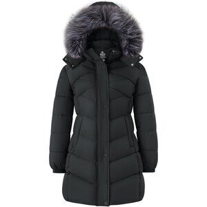 Women's Dark Gray Fashionable Waterproof Quilted Puffer Jacket Coat Winter Warm